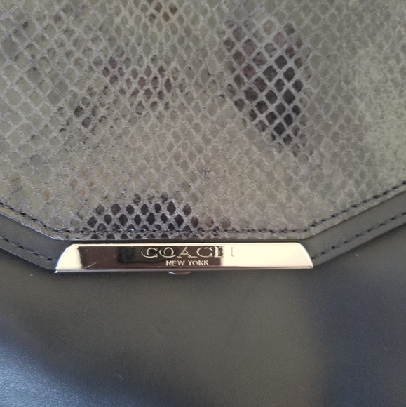 New With Tag - Coach Gray Suede & Snake Purse - Picture 2 of 12